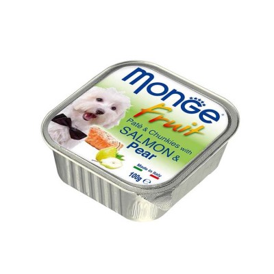 Monge Pate & Chunkies With Salmon and Pear Wet Dog Food 100gm (pack of 2)